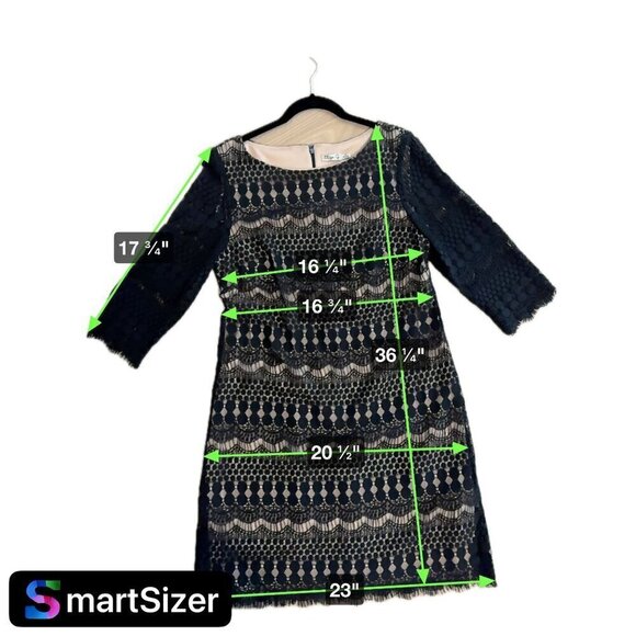 Eliza J Black Lace Dress Cocktail Party Midi Elegant Size 12 - Picture 9 of 9